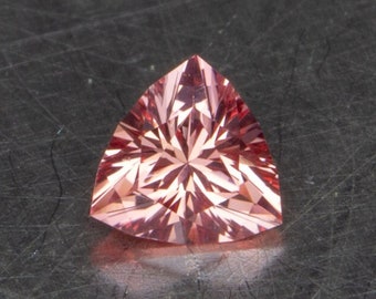 Padparadscha Sapphire Loose Lab Created Trillion Cut Designer Precision Handmade Gemstone