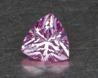 Pink Sapphire Loose Lab Created Trillion Cut Designer Precision Handmade Gemstone