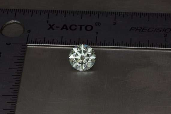 Moissanite Light Pastel Gray Green Standard Round Brilliant Loose