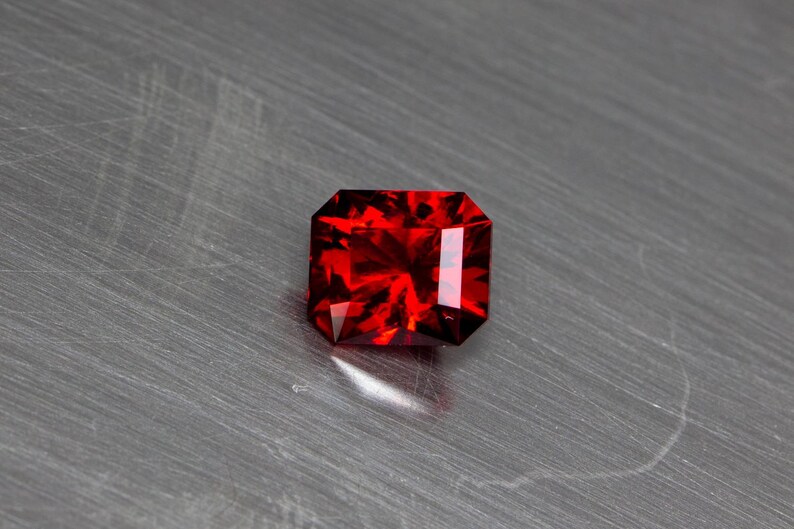 Hydrothermal Red Beryl Bixbite Loose Lab Created Blood Red Rectangular ...