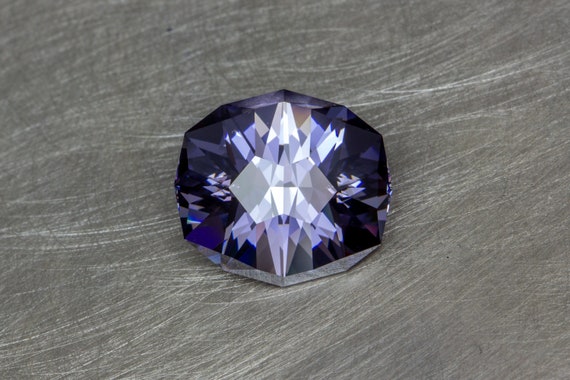 Ocean Gray Purple Cubic Zirconia Loose Lab Created Modern Cushion Cut Precision Faceted Gemstone