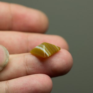 Golden Banded Agate Loose Natural and Untreated Square Pyramid Freeform Designer Cabochon Cab image 4