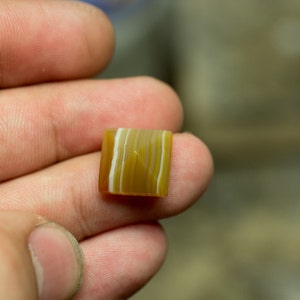 Golden Banded Agate Loose Natural and Untreated Square Pyramid Freeform Designer Cabochon Cab image 5