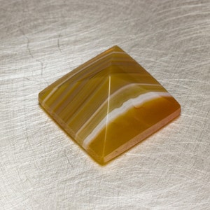 Golden Banded Agate Loose Natural and Untreated Square Pyramid Freeform Designer Cabochon Cab image 2