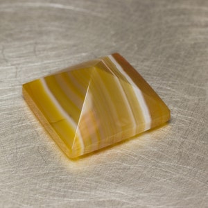 Golden Banded Agate Loose Natural and Untreated Square Pyramid Freeform Designer Cabochon Cab image 3