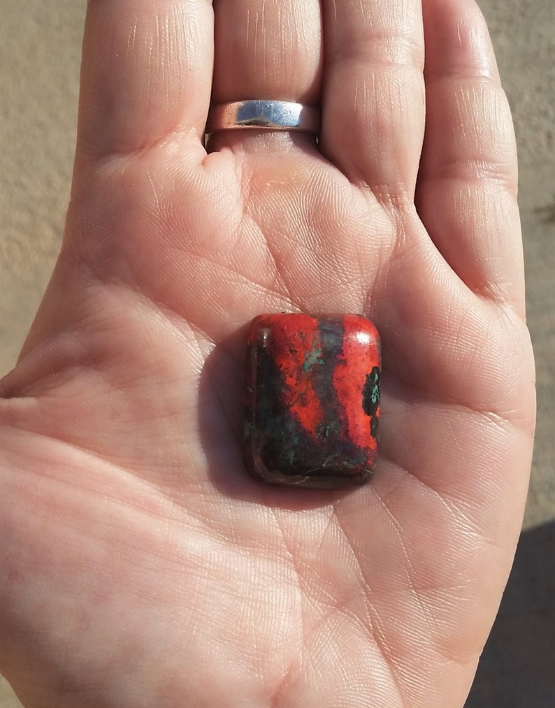 Sonora Sunset Chrysocolla Cuprite Freeform Designer Cabochon from Milpillas Mine in Mexico Sonoran Sunrise image 2