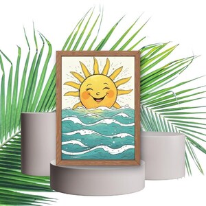 Positive wall art - decorative poster - poster - home decor - typography - sun print - sea - good mood
