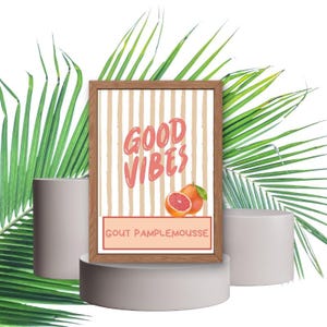 Positive wall art - decorative poster - poster - home decor - typography - grapefruit print - good vibes - collection
