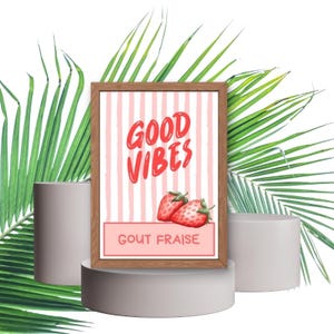 Positive wall art - decorative poster - poster - home decor - typography - strawberry print - good vibes - collection