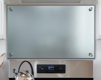 Custom Satin Frosted Tempered Glass Backsplash, Heat Resistant Kitchen Wall Protector