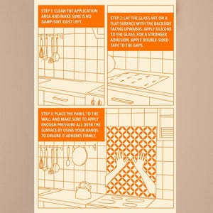 Stove Backsplash Panel - Heron Stained Glass, Easy Clean Surface image 12