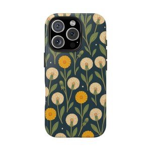 Cover per telefono resistenti con motivo floreale di tarassaco - Custodia protettiva resistente, regalo personalizzato, design botanico, accessorio elegante per telefono, per amanti della natura