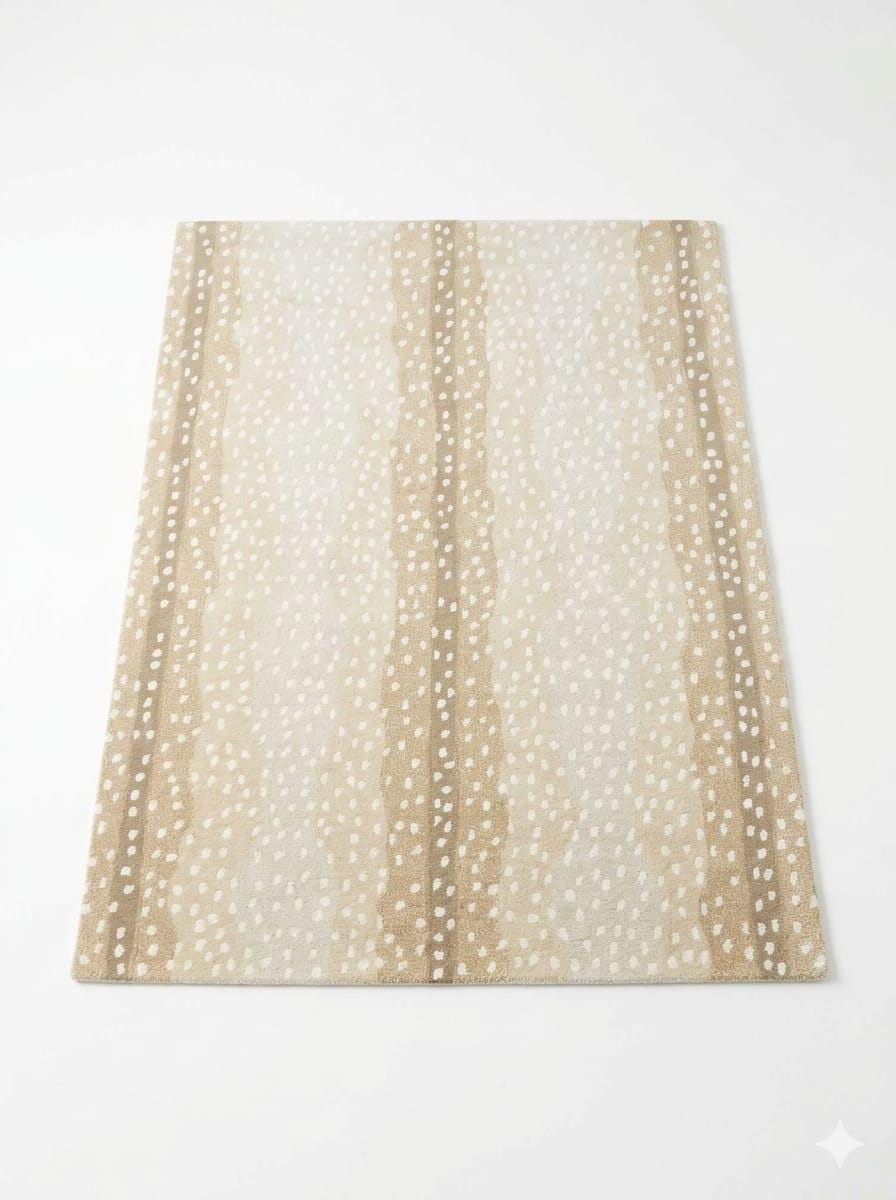 Neutral Antelope Print Rug | Beige Fawn Pattern Area Carpet - Etsy