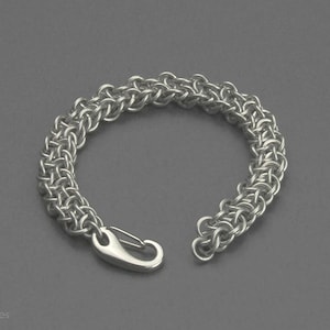 Bracelet en grosses cottes de mailles en acier inoxydable. Bracelet pour homme de style médiéval. Bracelet pour homme en acier inoxydable. Cadeau pour lui.