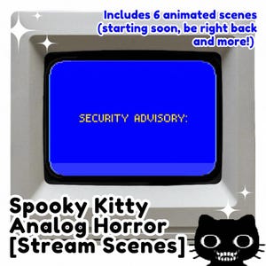 Geanimeerde Twitch-scènes met analoge kattenhorror | Binnenkort | Ben zo terug | Stream beëindigd | Offline scène | Pixelkunst | 8-bit kunst | Halloween