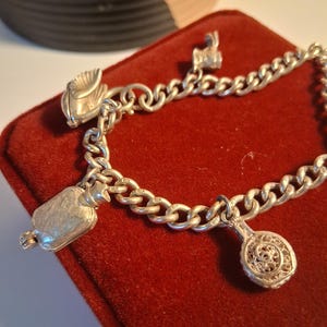 vintage sterling silver charm bracelet