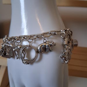Sterling silver charm bracelet with charms