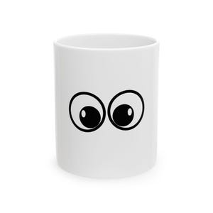 Tazza in ceramica con occhi stravaganti: divertente tazza da caffè per gli amanti dei gatti