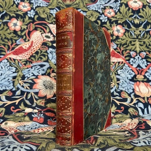 Antique Book MARTIN CHUZZLEWIT by Charles Dickens Chapman Hall 1800s Gilt Leather