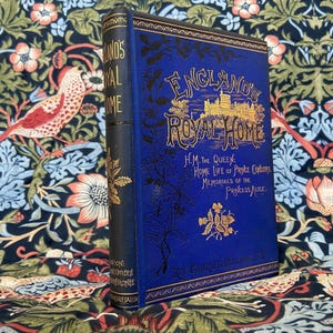 RARE Antique Book England&#39;s Royal Home The PRINCESS ALICE Illustrated A Tribute to the Queen Beautiful Blue Gilt Leather