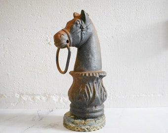 antique cast iron horse hitch