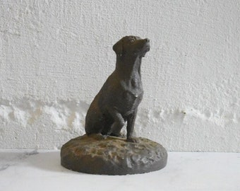 signed Frank Dougherty brown lab dog sculpture statue