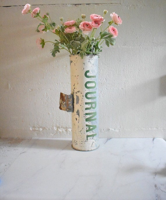 Vintage Metal Newspaper Delivery Tube Etsy