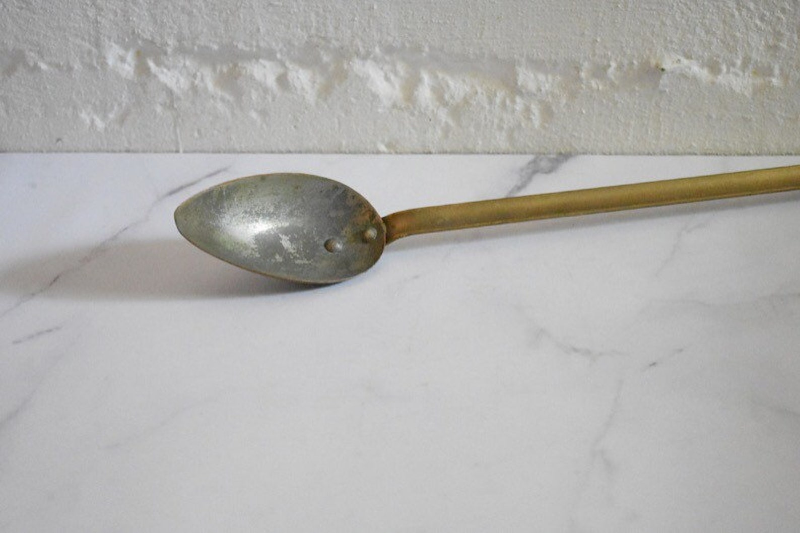Vintage French copper skimmer spoon Etsy