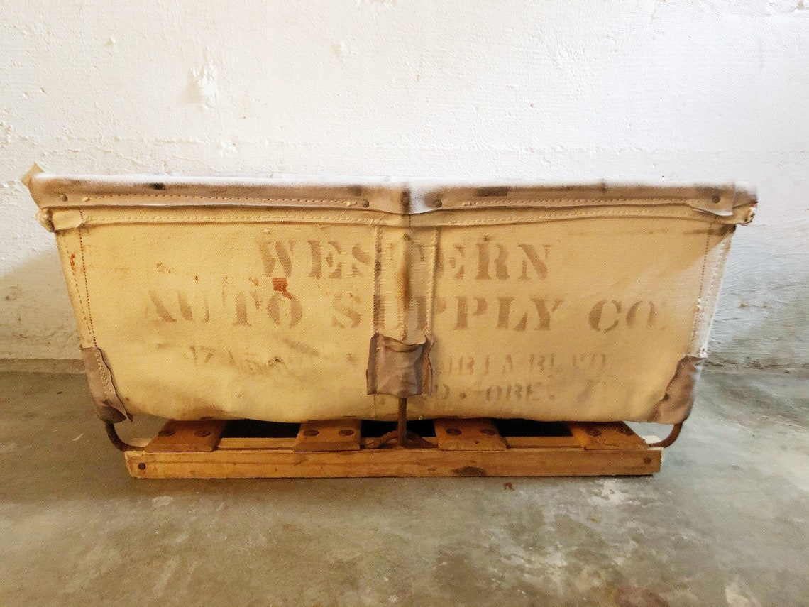 Cesta de lavandería de lona industrial Western Auto Supply | Etsy