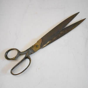 vintage tailors shears- industrial tool- XL scissors