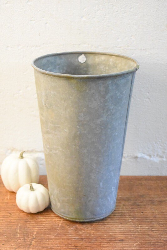 Vintage galvanized metal sap bucket farmhouse metal vase Etsy