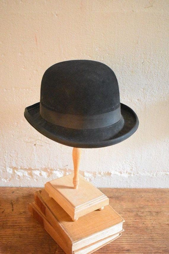 Black Felt Derby Hat Bowler Adult Costume Accessory Downtown Abbey Victorian New