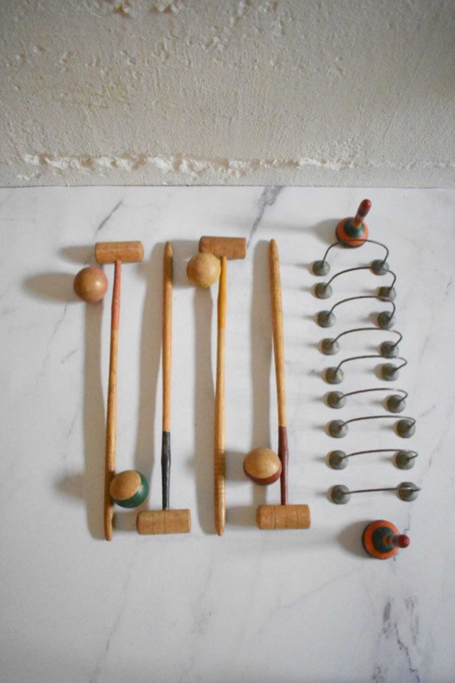 Mini Croquet Set Tabletop Croquet Set Vintage Toy and Lawn Etsy