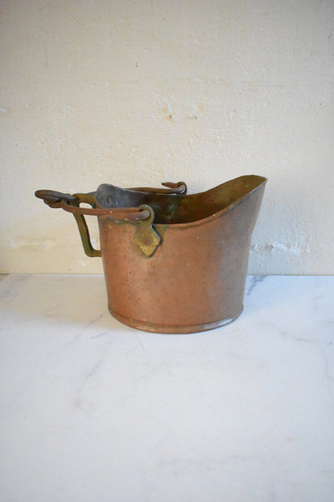 Antique Copper Coal Scuttle Bucket Etsy