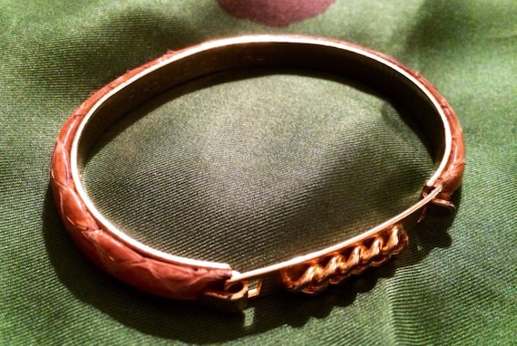 Vintage Firenze Italy Python Chain Bangle - image 2