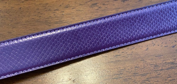 Vintage 90’s Cipriani Purple Lizard Print Belt View 4
