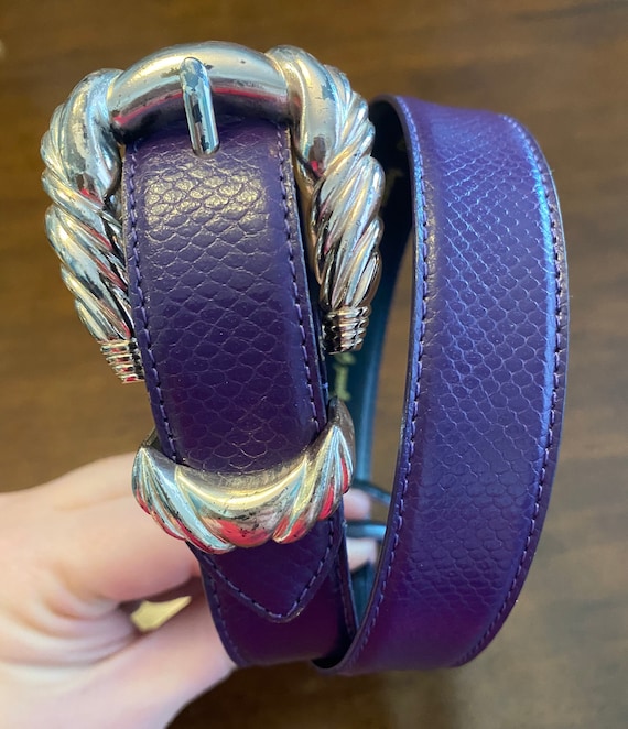 Vintage 90’s Cipriani Purple Lizard Print Belt
