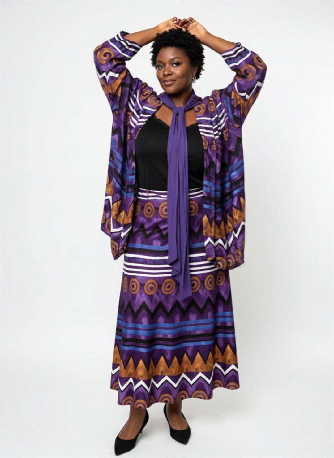 Vintage Sharon Anthony Tribal 80s Skirt Set - Etsy