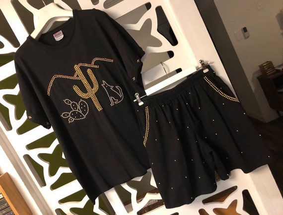 Vintage Beaded Top/Shorts Set