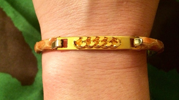 Vintage Firenze Italy Python Chain Bangle - image 3