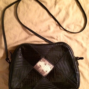 Vintage Black Snake Print Bag