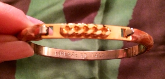 Vintage Firenze Italy Python Chain Bangle - image 1