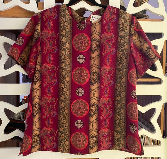 Vintage Maggie Sweet Dragon Print Blouse