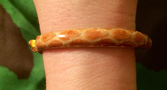 Vintage Firenze Italy Python Chain Bangle - image 4
