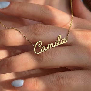 14K Gold Name Necklace, Custom Name Necklace, Personalized Name Necklace, Birthday Gift for Her, Personalized Gifts for Bridesmaid Proposal