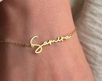 Personalized Name Bracelet, Custom Name Bracelet, Minimalist Name Bracelet, Bridesmaid Gift, Gift for Mom or Her, Dainty Layering Bracelet