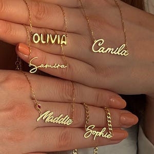 14K Gold Name Necklace, Custom Name Necklace, Personalized Name Necklace, Birthday Gift for Her, Personalized Gifts for Bridesmaid Proposal