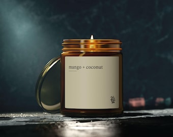 Mango & Coconut Candle, Tropical Desi-Inspired Home Fragrance, South Asian Luxe Gift for Summer Vibes
