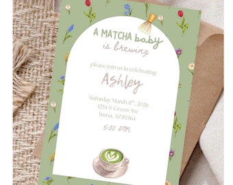 A Matcha Baby Shower Invite