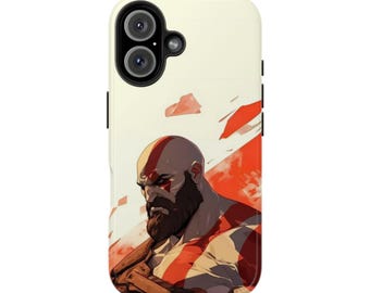 God of War Kratos-telefoonhoesje: duurzaam Lexan-plastic, cadeau voor gamers
